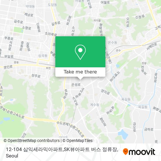 12-104 삼익세라믹아파트,SK뷰아파트 버스 정류장 map