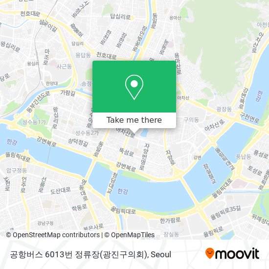 공항버스 6013번 정류장(광진구의회) map