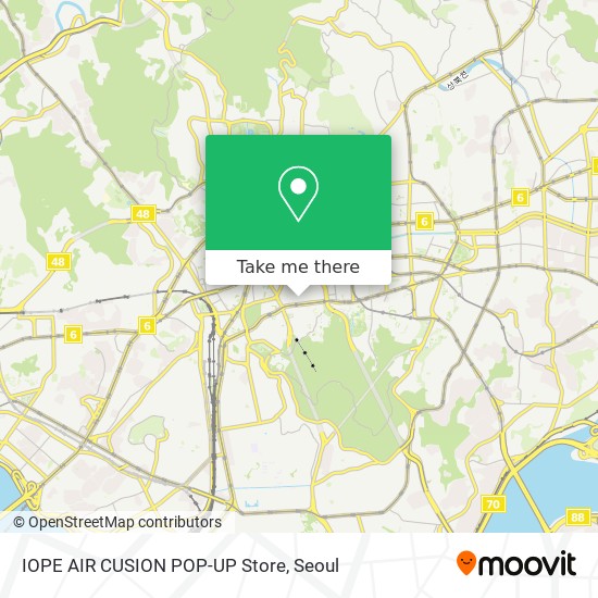 IOPE AIR CUSION POP-UP Store map