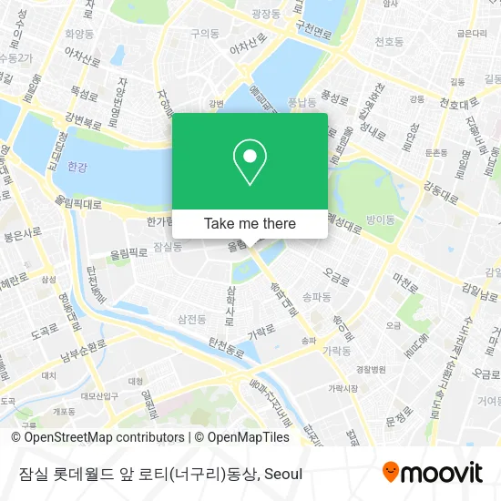 잠실 롯데월드 앞 로티(너구리)동상 map