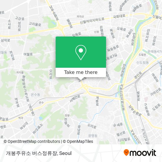 개봉주유소 버스정류장 map