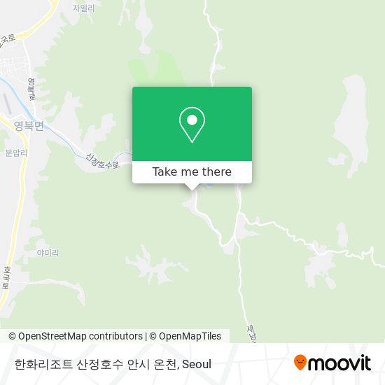 한화리조트 산정호수 안시 온천 map