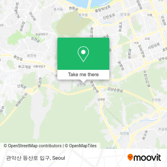 관악산 등산로 입구 map