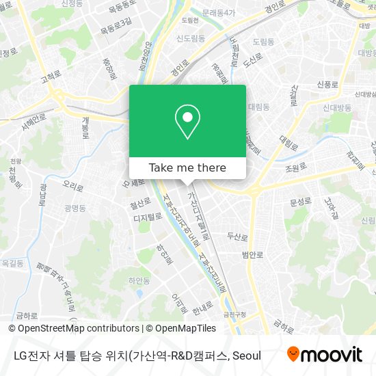 LG전자 셔틀 탑승 위치 map