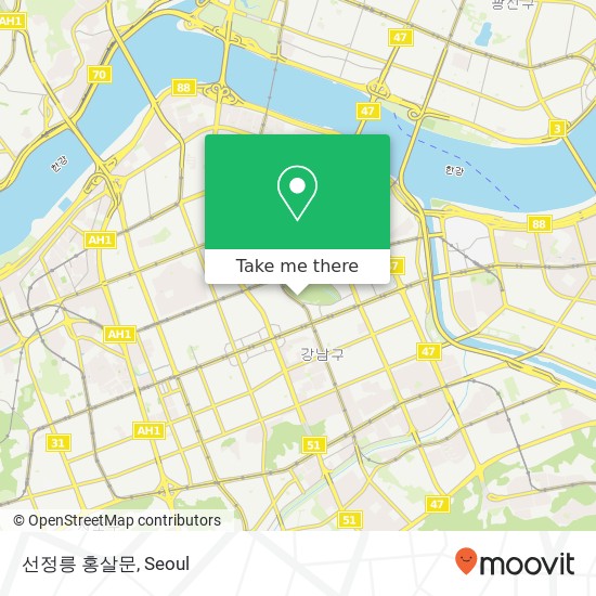 선정릉 홍살문 map
