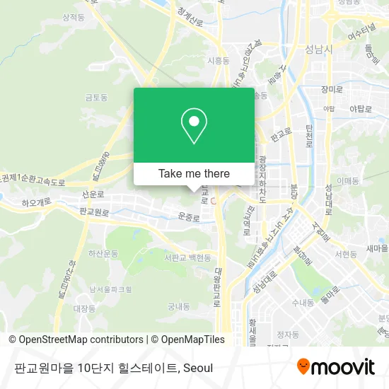판교원마을 10단지 힐스테이트 map