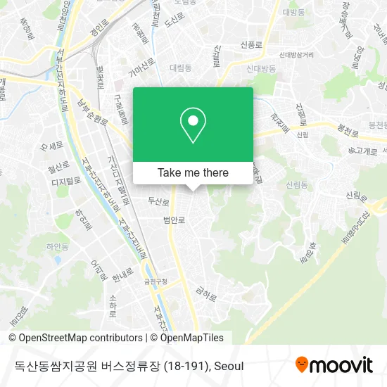 독산동쌈지공원 버스정류장 (18-191) map