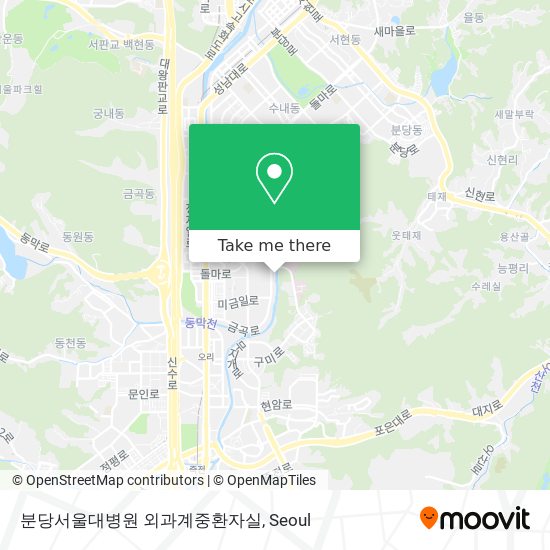 분당서울대병원 외과계중환자실 map
