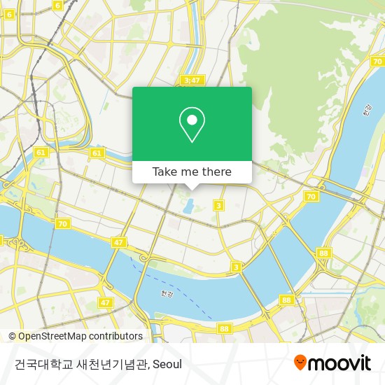 건국대학교 새천년기념관 map