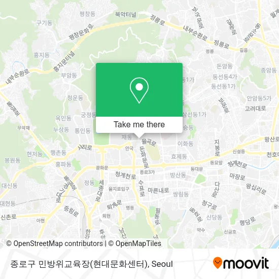 종로구 민방위교육장(현대문화센터) map