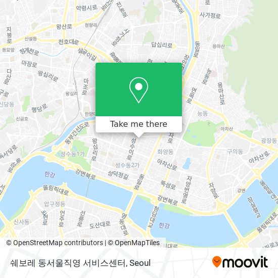 How to get to 쉐보레 동서울직영 서비스센터 in 성동구, 서울시 by Subway or Bus?