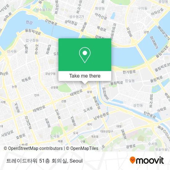 트레이드타워 51층 회의실 map