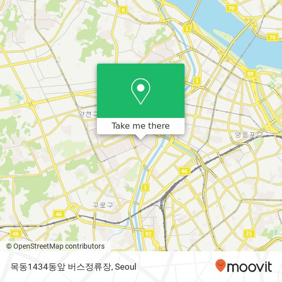 목동1434동앞 버스정류장 map