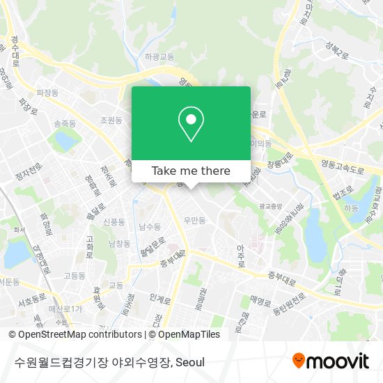 수원월드컵경기장 야외수영장 map