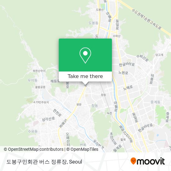 도봉구민회관 버스 정류장 map