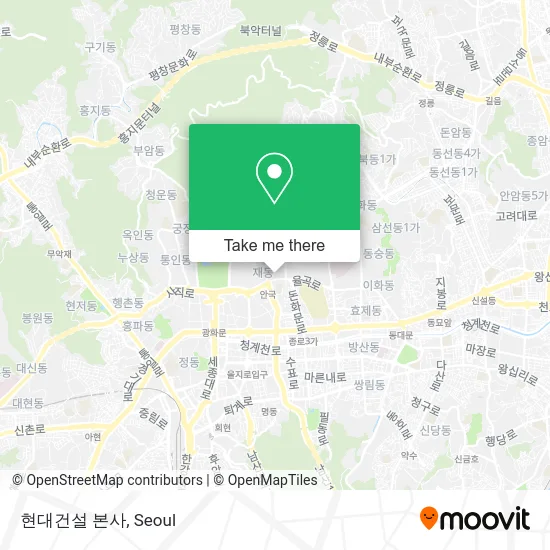 현대건설 본사 map