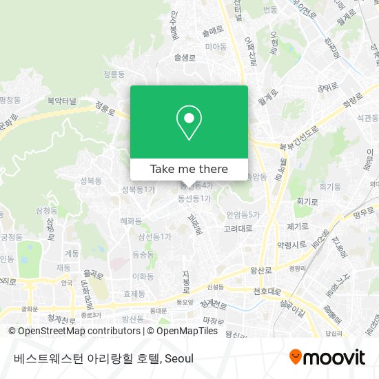 베스트웨스턴 아리랑힐 호텔 map