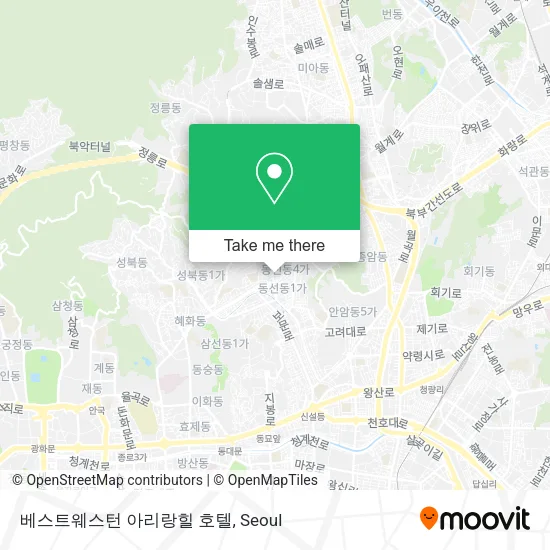베스트웨스턴 아리랑힐 호텔 map