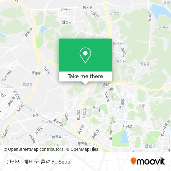 안산시 예비군 훈련장 map