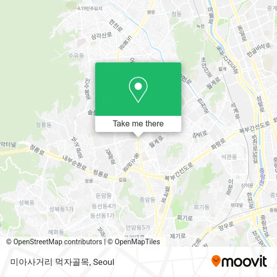 미아사거리 먹자골목 map