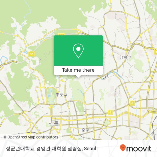 성균관대학교 경영관 대학원 열람실 map