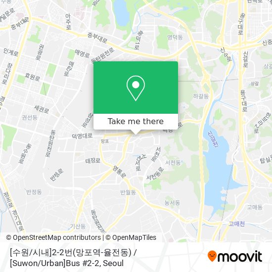 [수원 / 시내]2-2번(망포역-율전동) / [Suwon / Urban]Bus #2-2 map