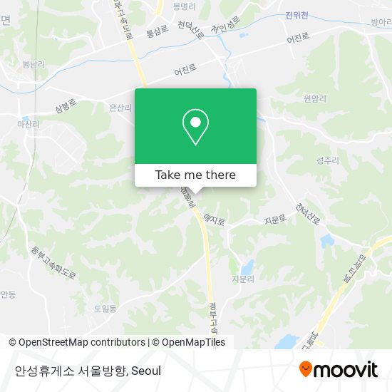안성휴게소 서울방향 map