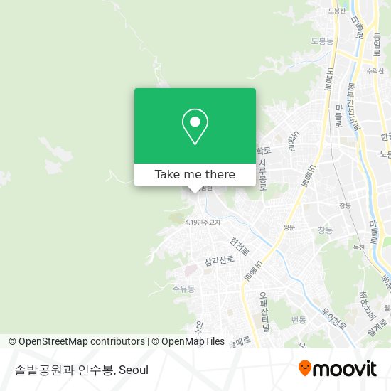 솔밭공원과 인수봉 map