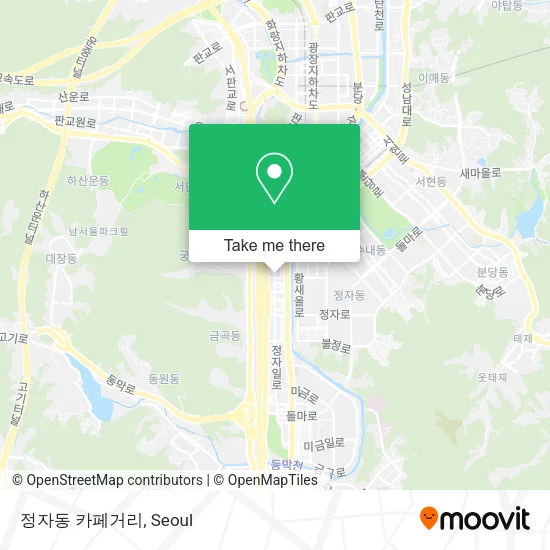 정자동 카페거리 map