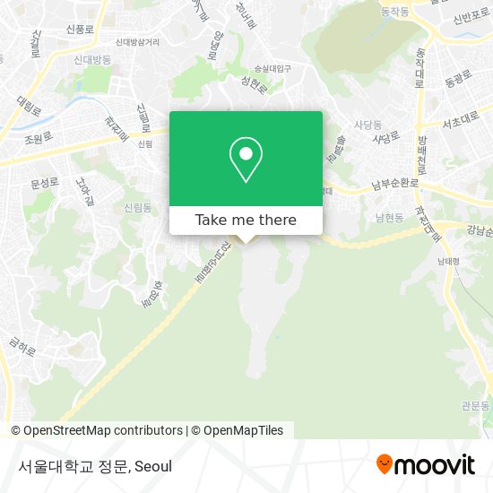 서울대학교 정문 map