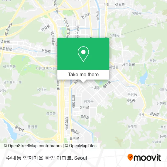 수내동 양지마을 한양 아파트 map