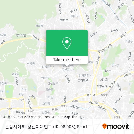 돈암사거리, 성신여대입구 (ID: 08-008) map