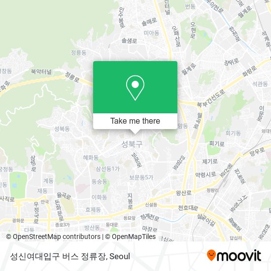 성신여대입구 버스 정류장 map