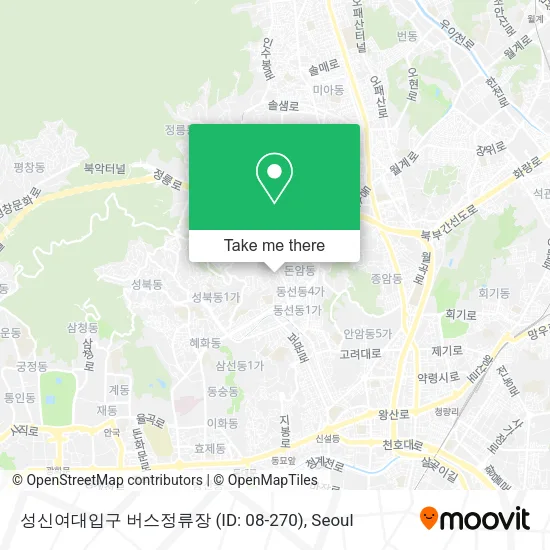 성신여대입구 버스정류장 (ID: 08-270) map