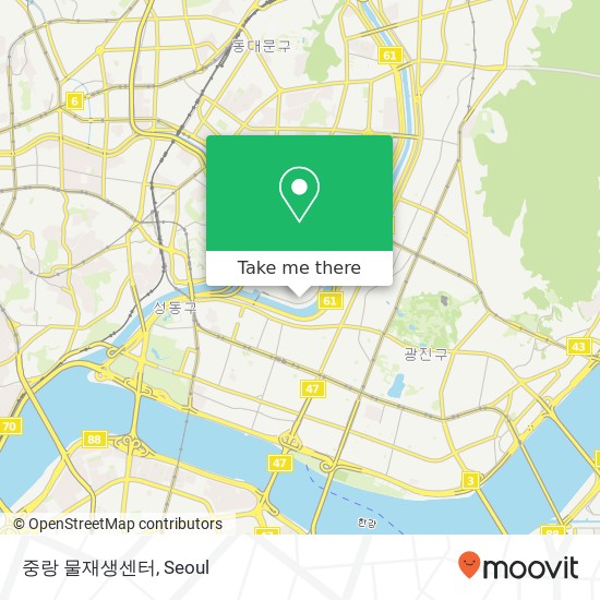 중랑 물재생센터 map