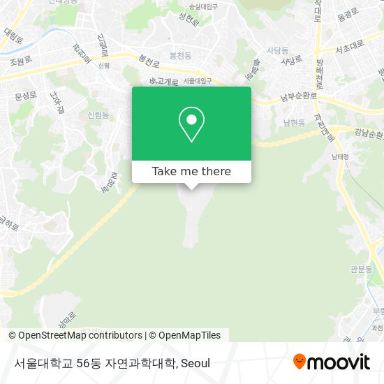 서울대학교 56동 자연과학대학 map