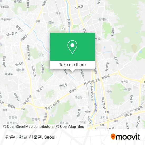 광운대학교 한울관 map