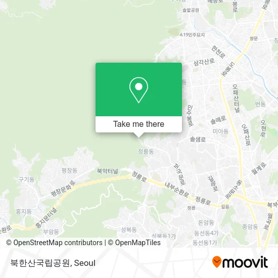 북한산국립공원 map