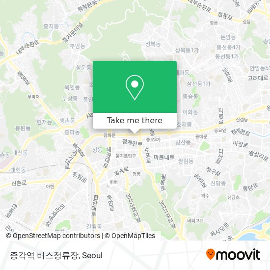 종각역 버스정류장 map