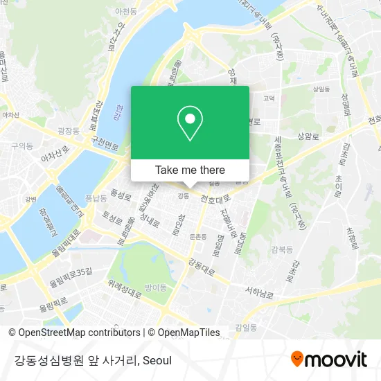강동성심병원 앞 사거리 map