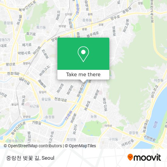 중랑천 벚꽃 길 map