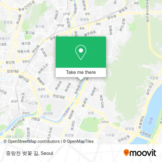 중랑천 벚꽃 길 map