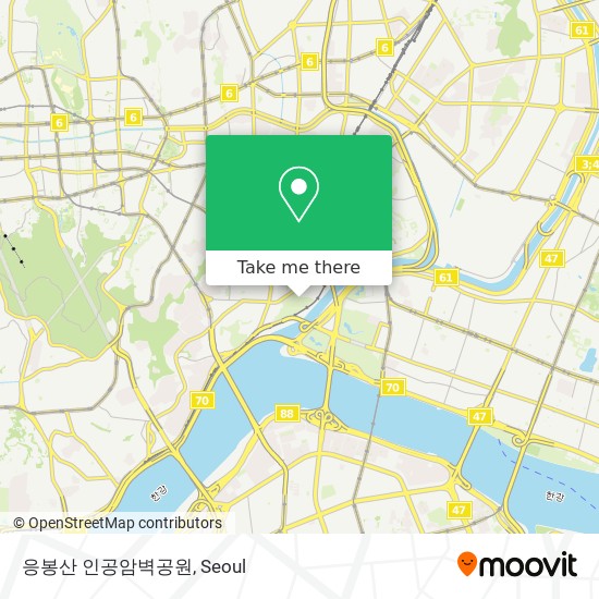 응봉산 인공암벽공원 map