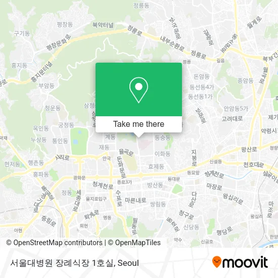 서울대병원 장례식장 1호실 map