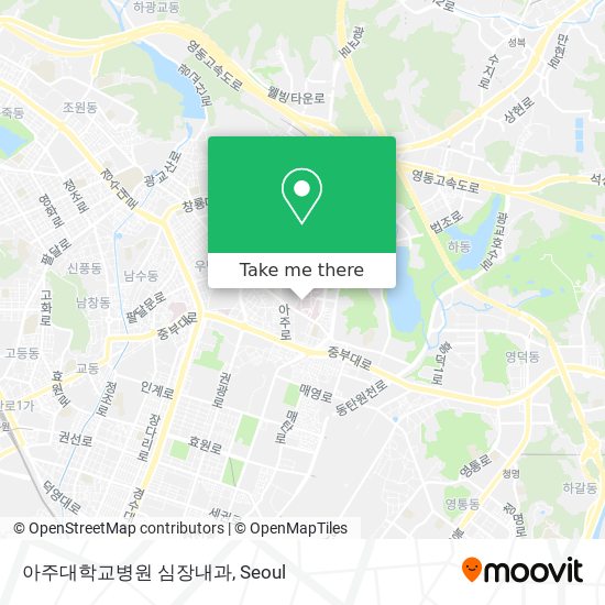 아주대학교병원 심장내과 map