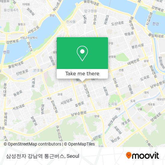 삼성전자 강남역 통근버스 map