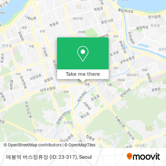 매봉역 버스정류장 (ID: 23-317) map