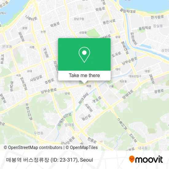매봉역 버스정류장 (ID: 23-317) map