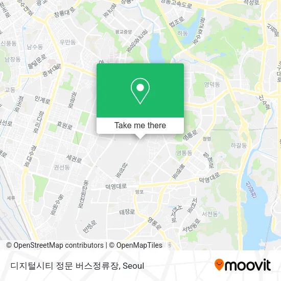 디지털시티 정문 버스정류장 map