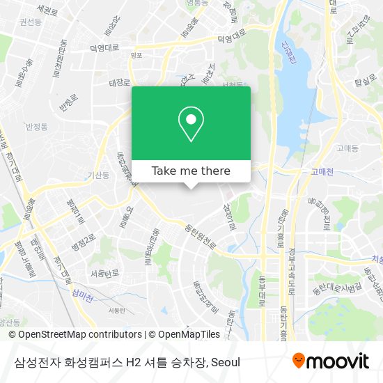 삼성전자 화성캠퍼스 H2 셔틀 승차장 map